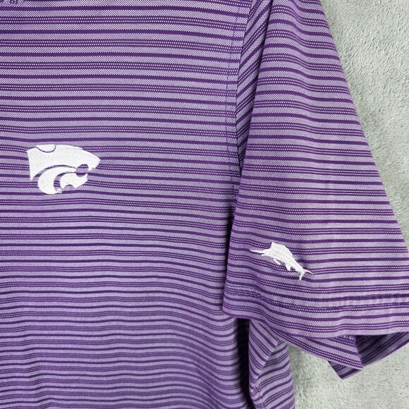 Mens Tommy Bahama Purple Striped Polo Shirt Pima Cotton Blend Golf Size XXL - Picture 2 of 8